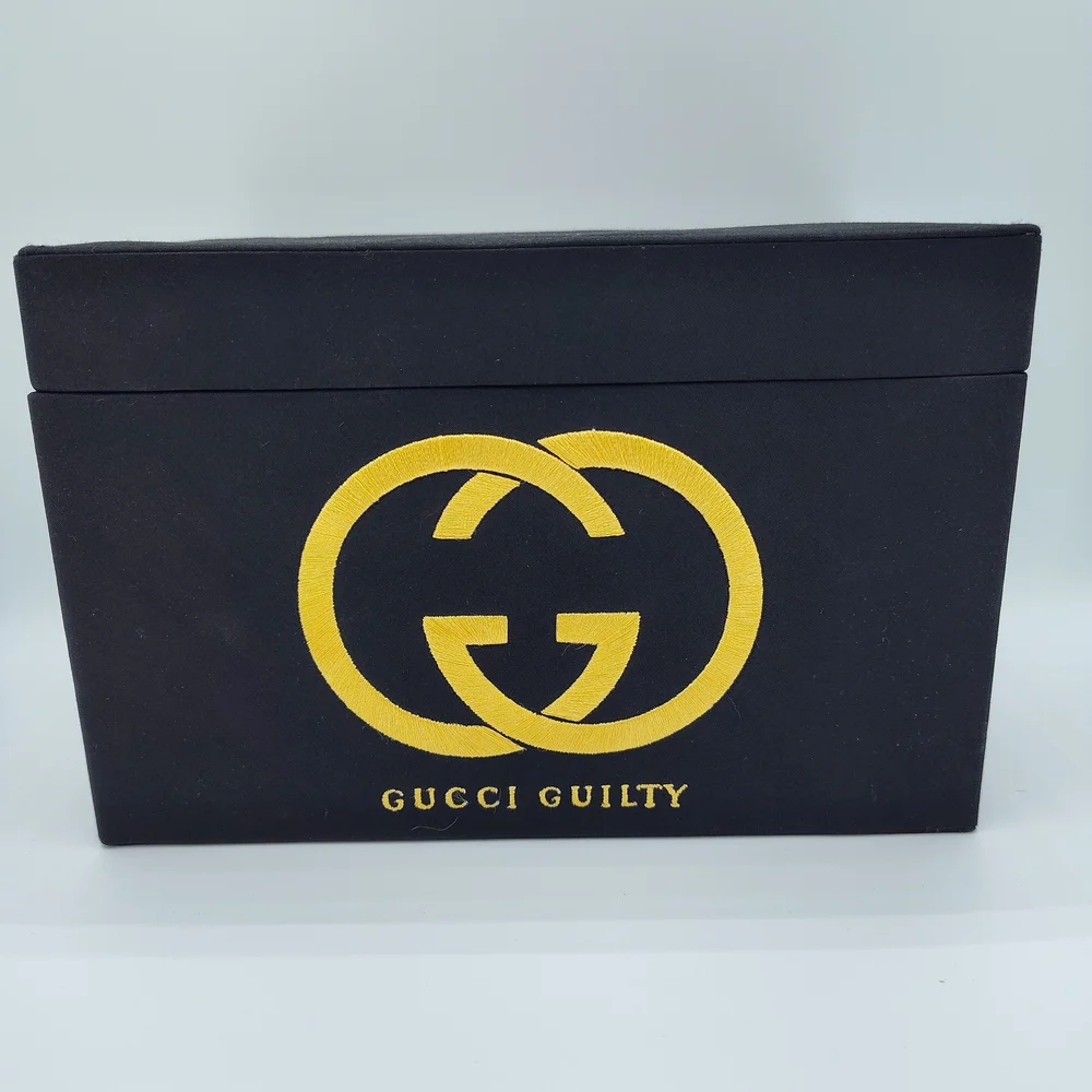 GUCCI Guilty Black & Gold Embroidered Box Lux Gift-Ready Collector Set Bows - Picture 2 of 8